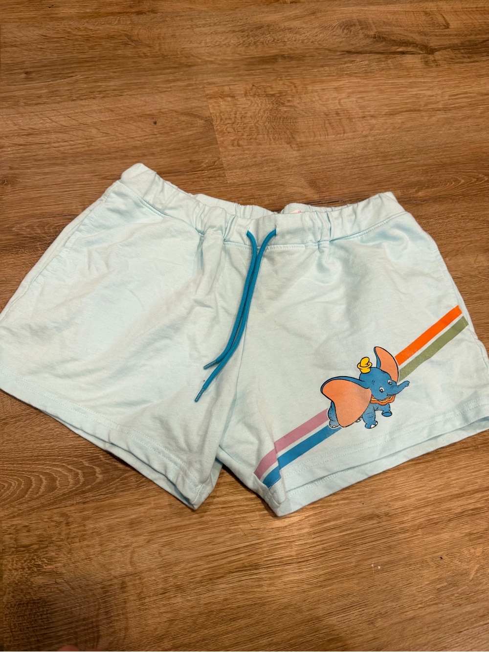 Disney Light Blue Cozy Lounge Shorts with Teal Drawstring